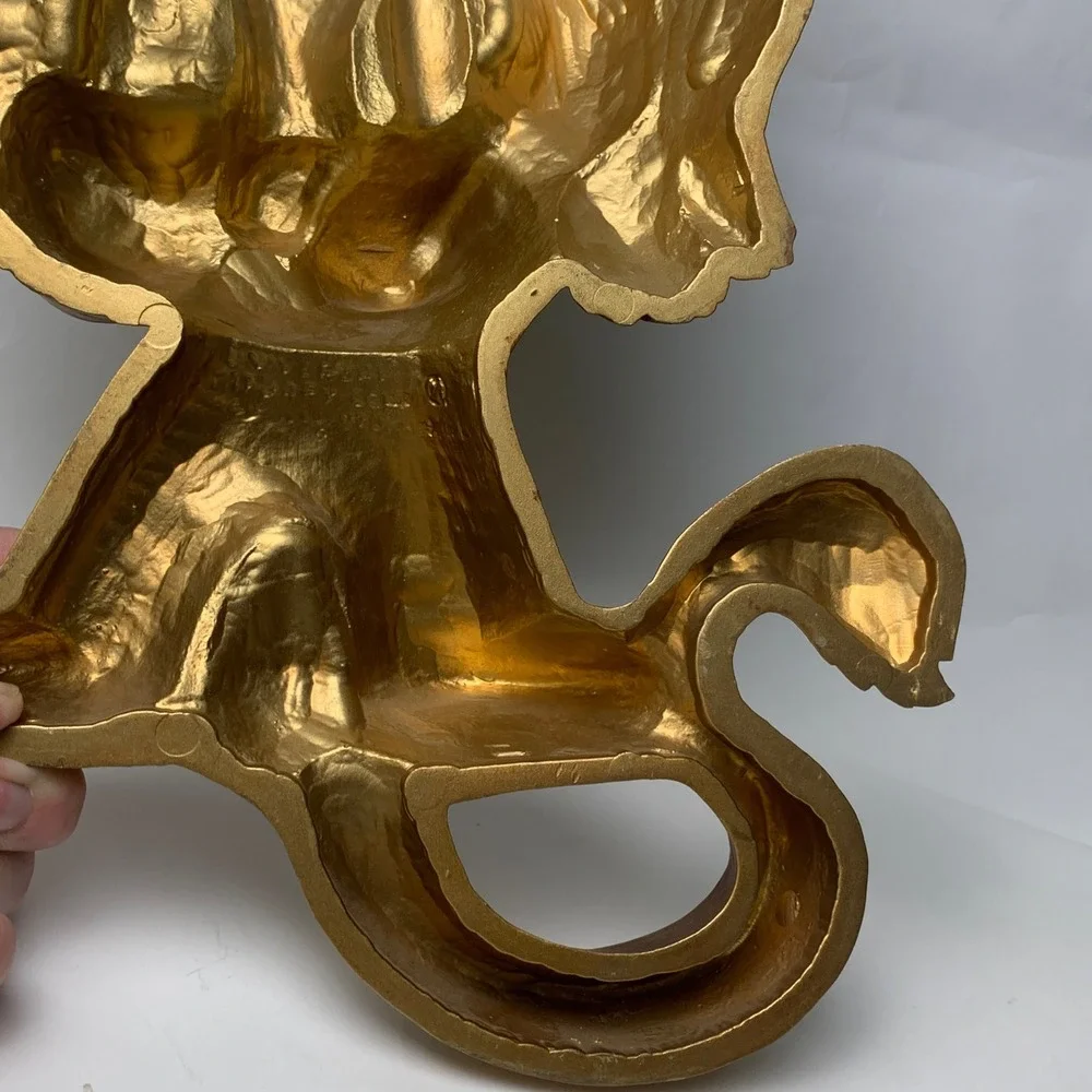 Vintage 1975 Homco Lion Wall Plaques Gold Pair Universal Statuary Corp 7375 7376